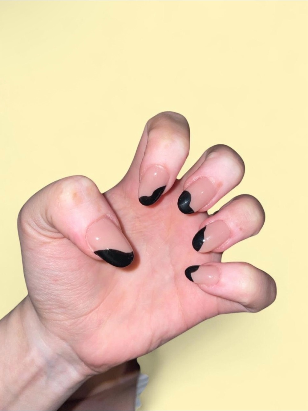 Black Wave French Tip Press-On Nails